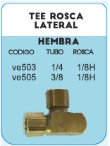 CONEC.TEE AJTE.RCA.LATERAL 1/4 X 1/8 HEM