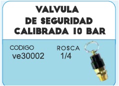 VALVULA SEGURIDAD 1/4 CALIBRADA