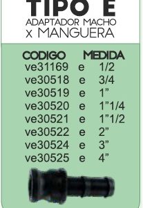 ADAP. MACHO X MANGUERA 1/2"