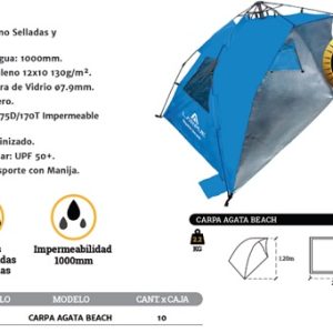 Carpa Playa Larpue Agata  Beach Automatica Azul