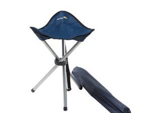 BANQUITO PLEGABLE TRES PATAS CON FUNDA AZUL