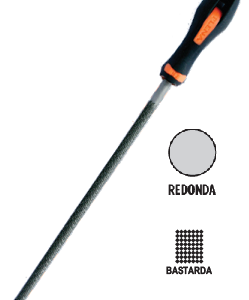 LIMA PLENA Redonda Bastarda 10cms C/cabo y funda (caja x6u) U