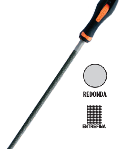 LIMA PLENA Redonda Entrefina 10cms C/cabo y funda (caja x6u) U