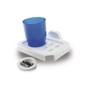 PORTA CEPILLOS + VASO PVC MEDIO GIRO
