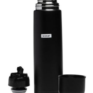TERMO ACERO DE 1000ML CON TAPON CEBADOR NEGRO