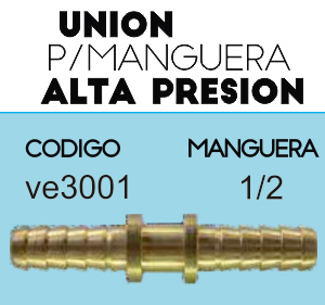 UNION P/MANGUERA ALTA PRESION 1/2
