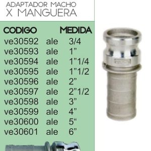 ADAP. MACHO - MANGUERA 3/4"