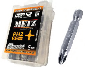 PUNTA METZ acero Philips 2x100mm (caja x 5u) CAJA